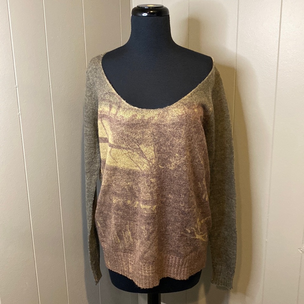 Diesel Large Sweater Wide Crewneck Longsleeve Knit Graphic Print